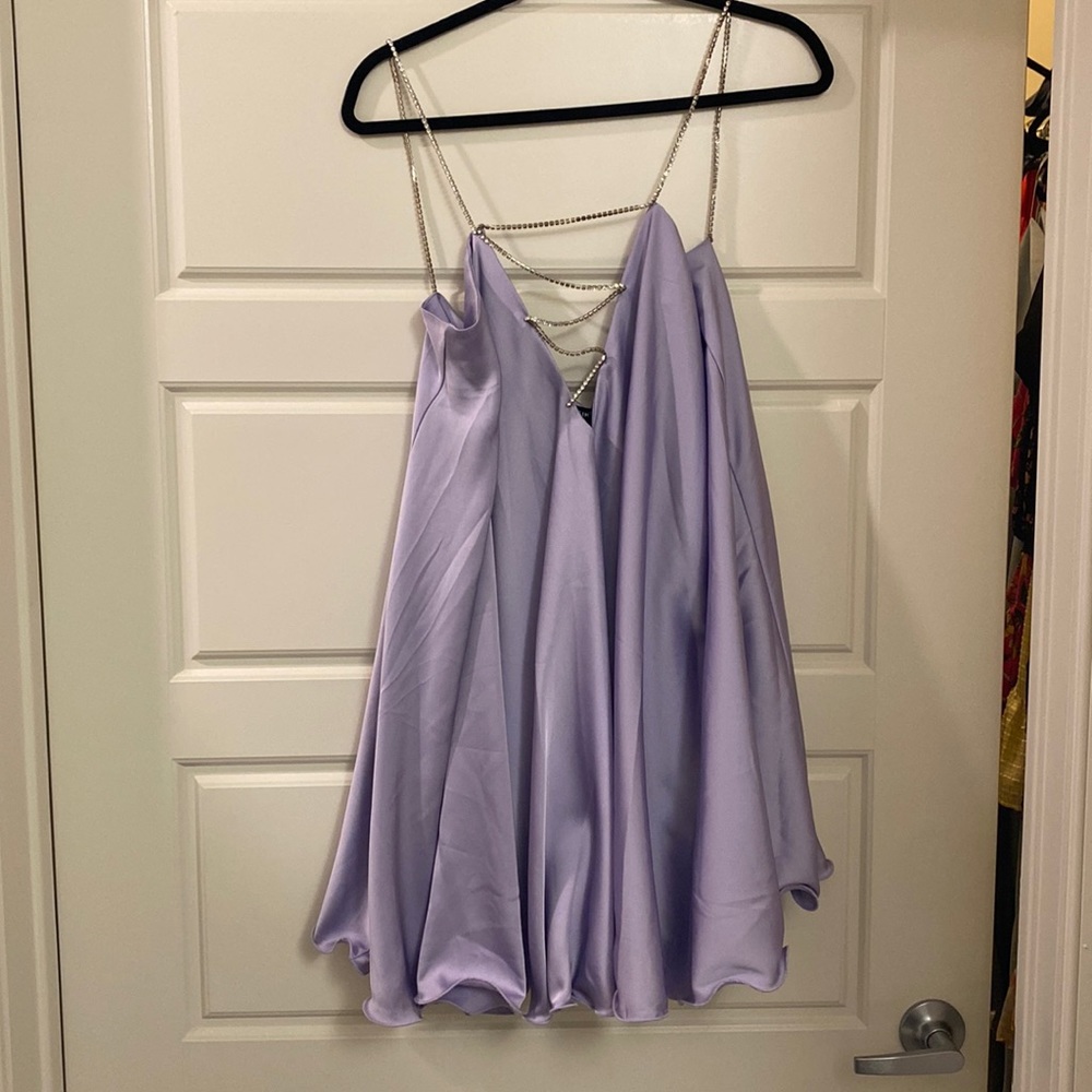 Purple dress with rhinestone detailing